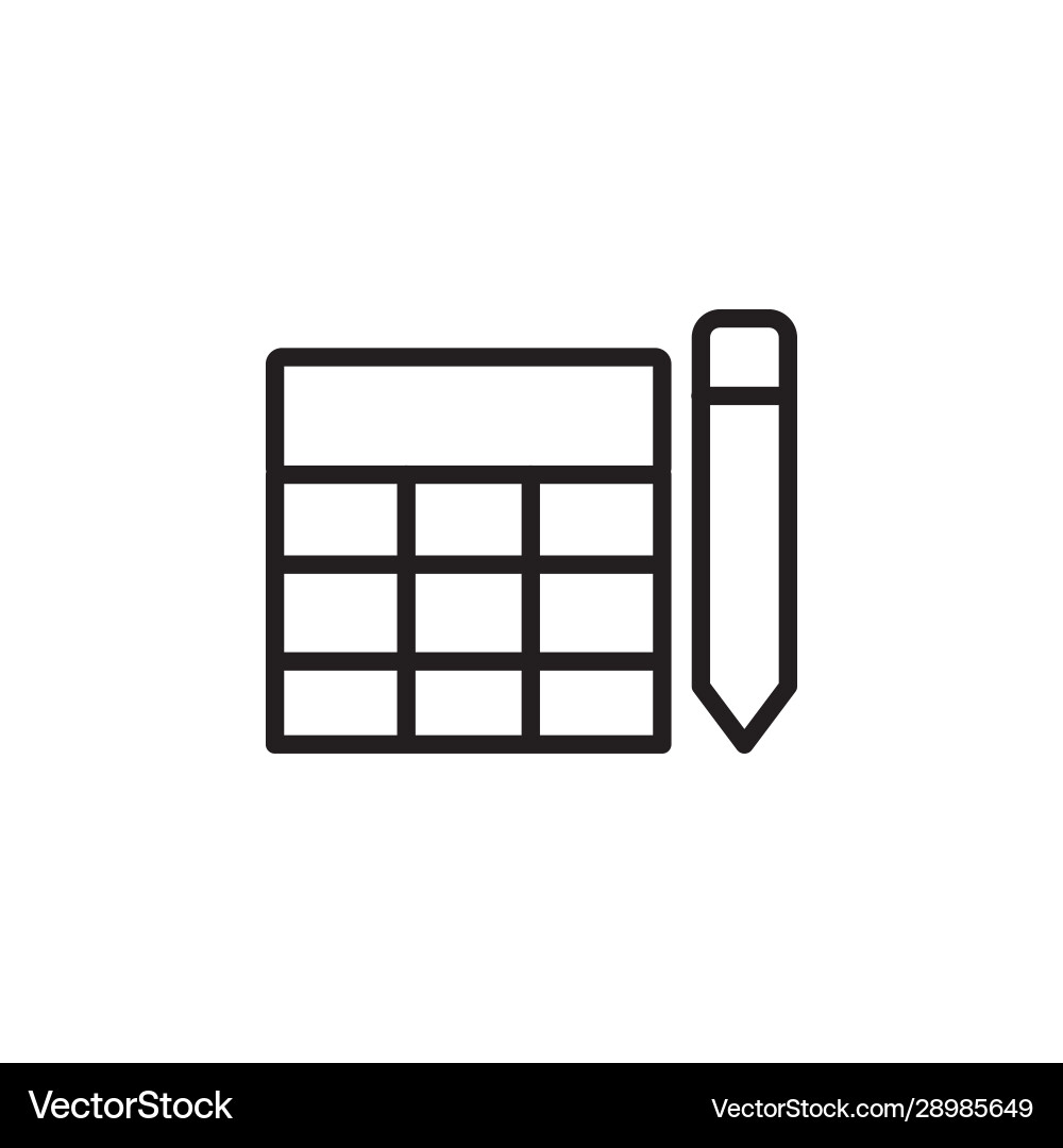 Custom table icon design line style perfect Custom table icon design line style perfect Vector Image