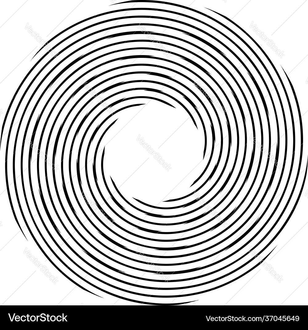 Cyclical circle helix volute element concentric Vector Image