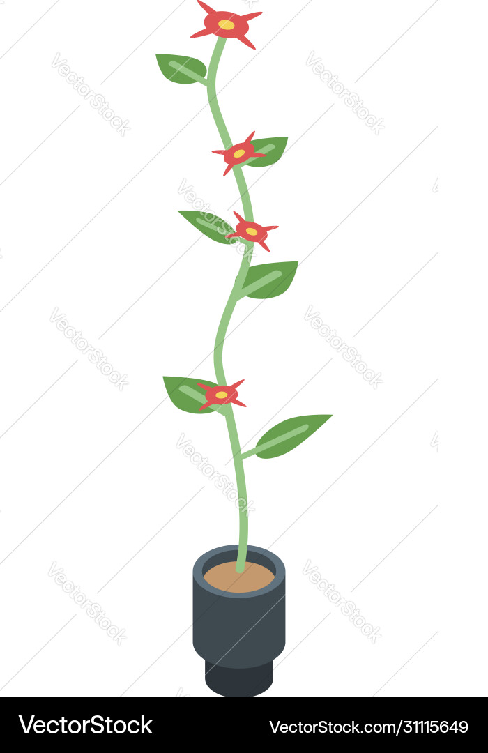 Dekorative Topf Blume Ikone isometrische Stil Dekorative Topf Blume Ikone isometrische Stil vektorbild