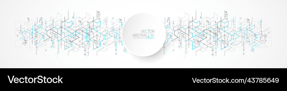 Digital binary technology and engineering Vector Image