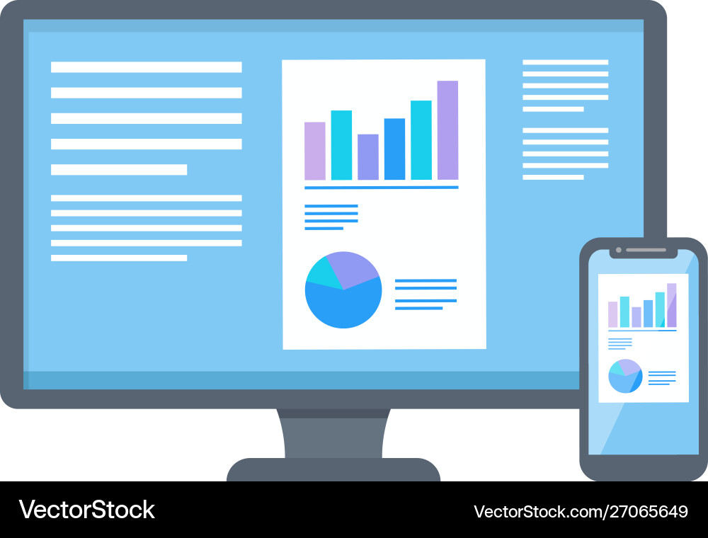 Flat design responsive web devices Vector Image