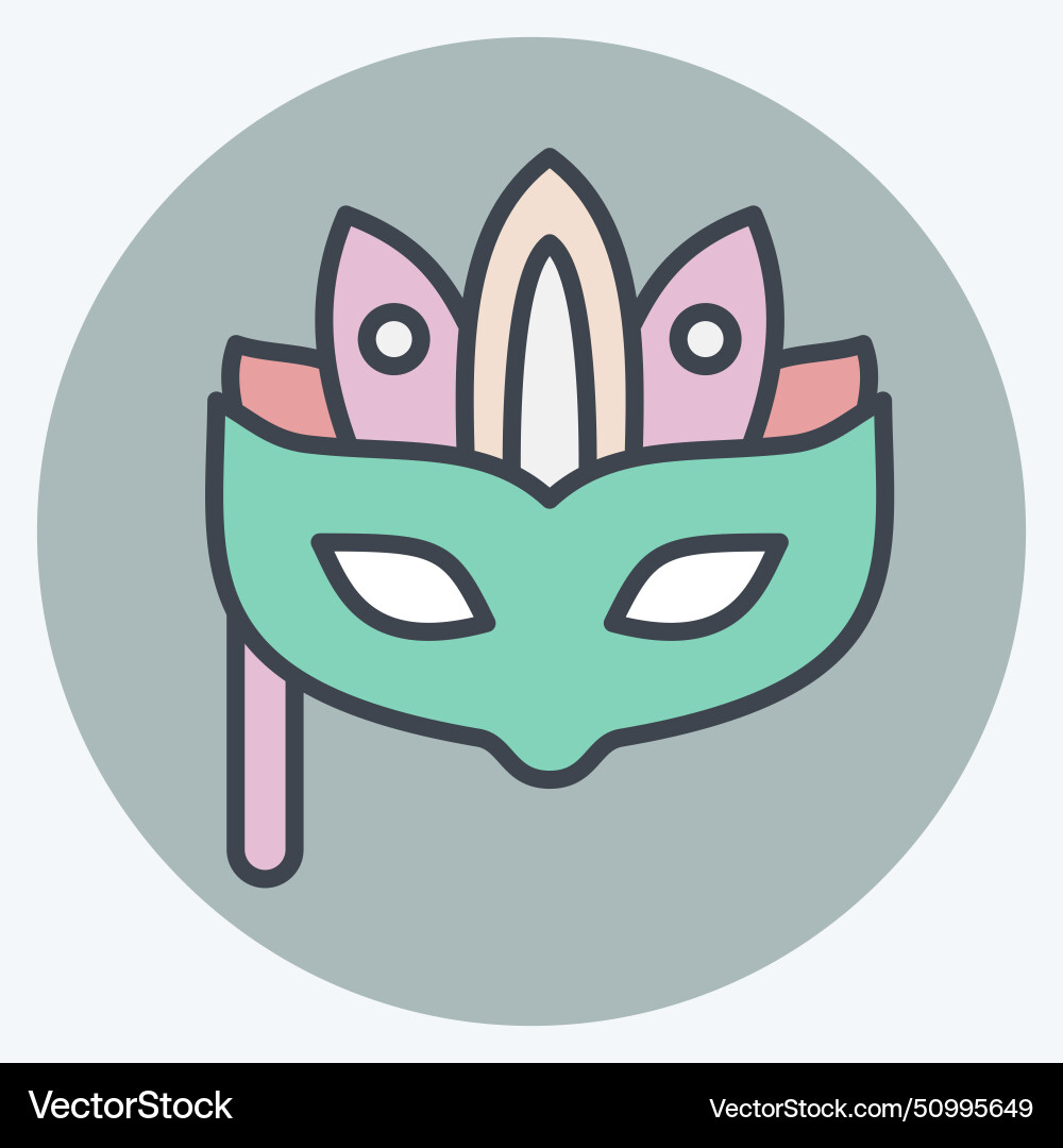 Icon carnival mask related to parade symbol color Icon carnival mask related to parade symbol color vector image