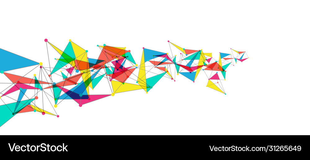 Line points connections triangular technology Vector Image