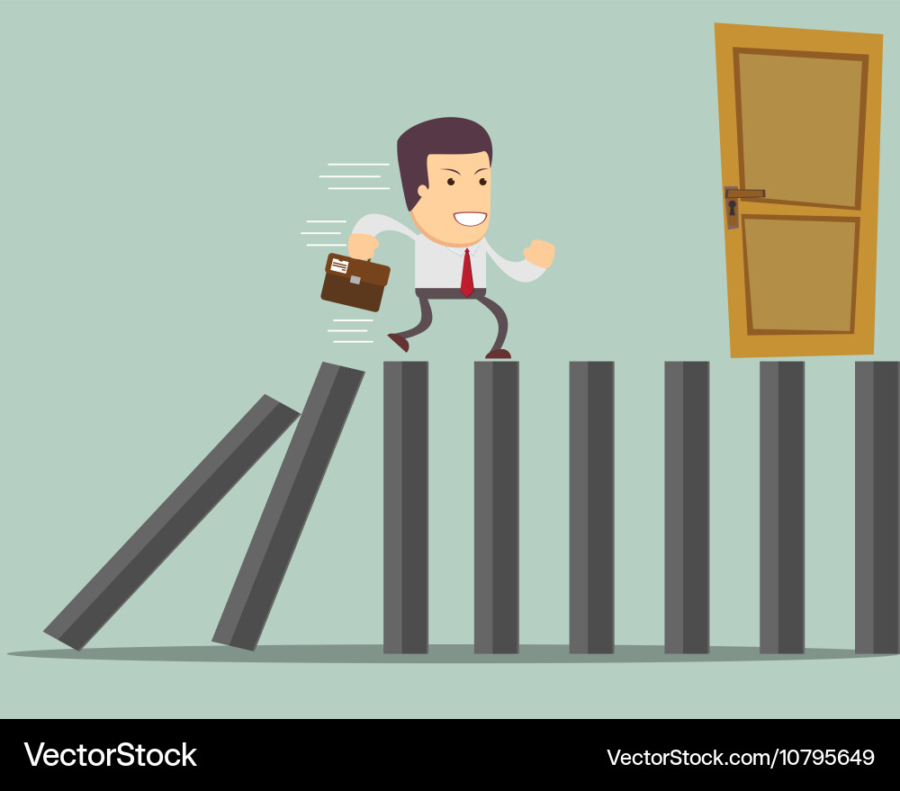 Man run to exit Vector Image
