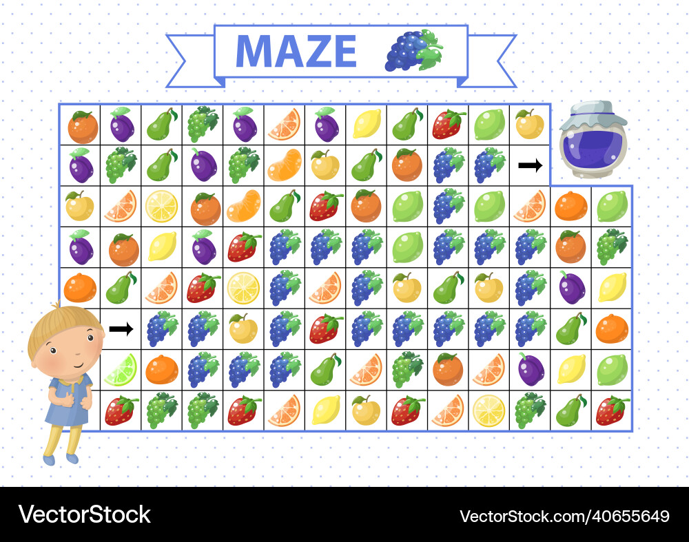 Maze game for children find the correct path Vector Image