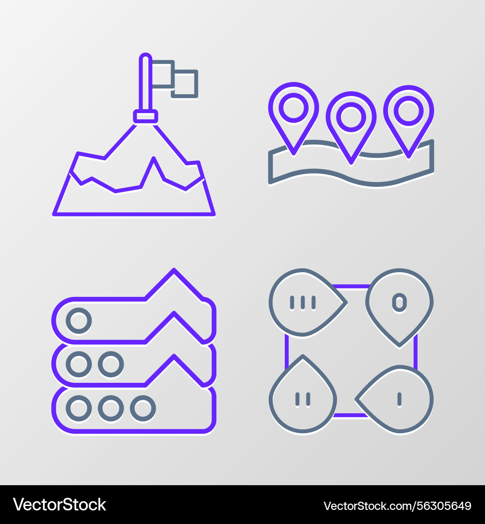 Set line infographic element graph chart diagram vector image
