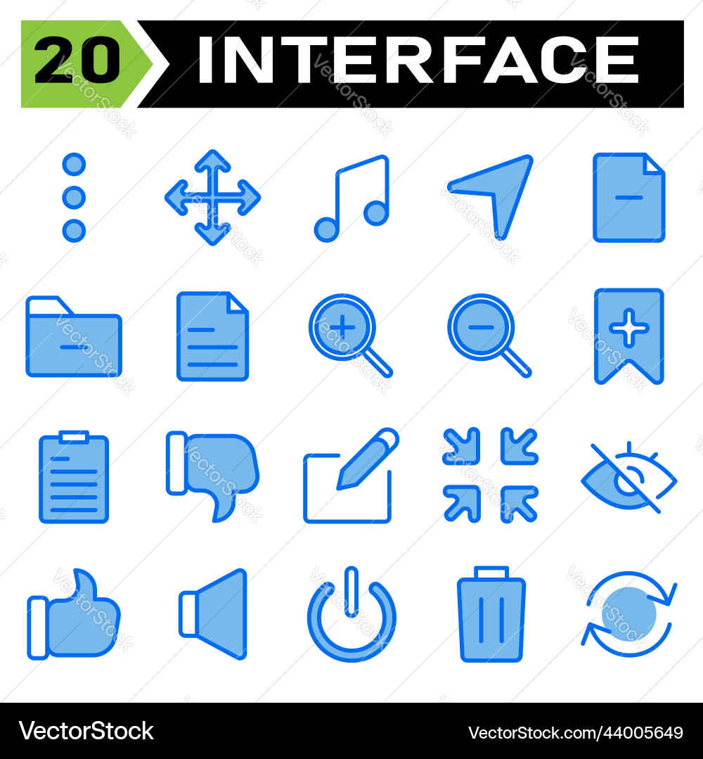 User interface icon set include more menu Vector Image