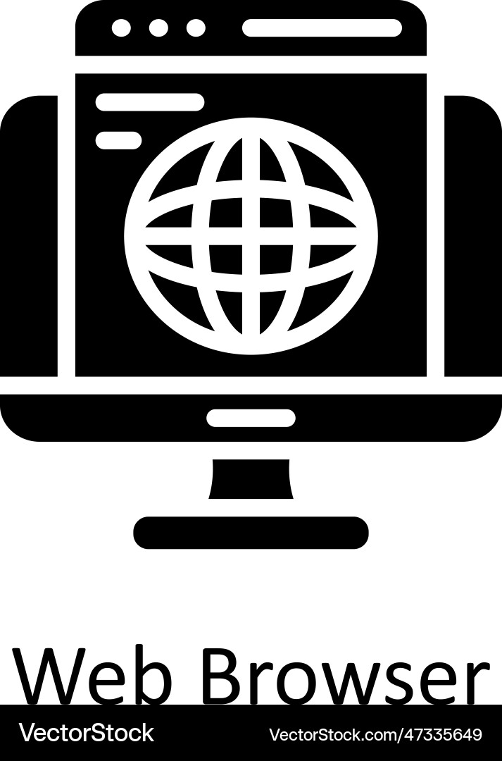 Web browser solid icon design Vector Image
