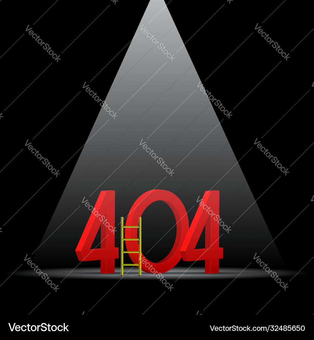 404 page not found design template error Vector Image