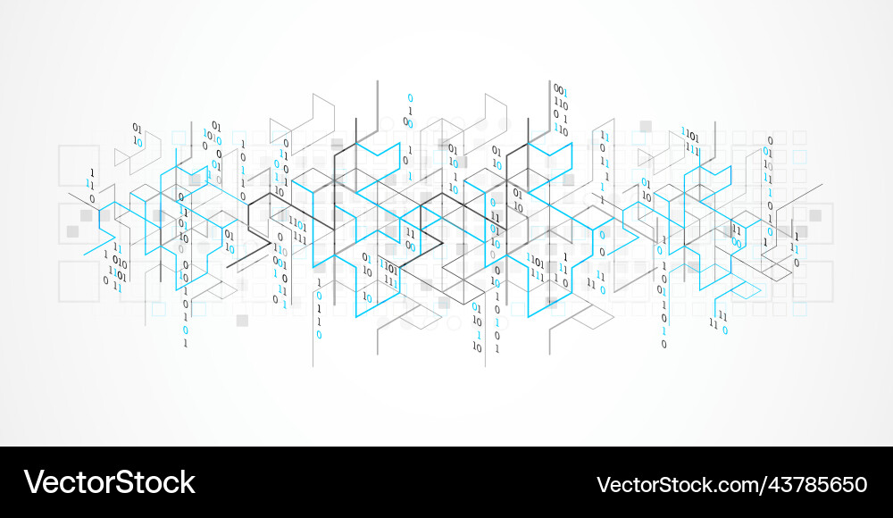 Digital binary technology and engineering Digital binary technology and engineering vector image