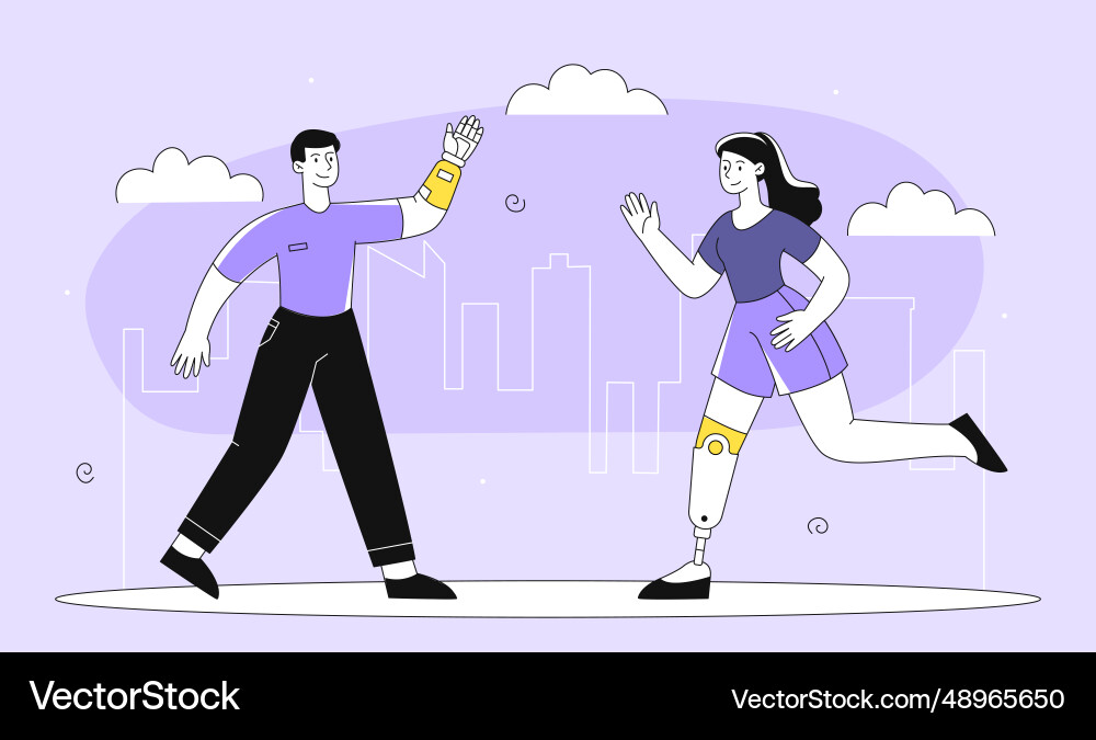 Disabled characters line concept Vector Image
