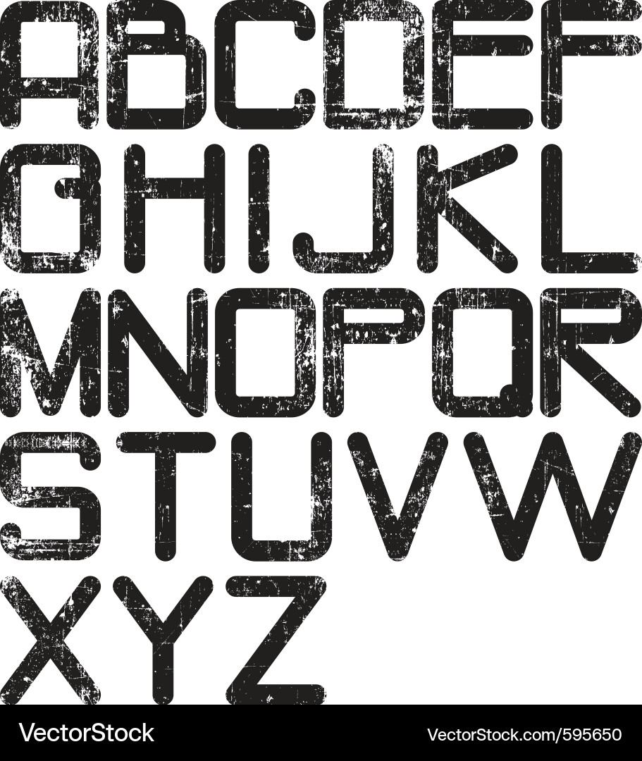 Grunge Alphabet Textures Vector Image