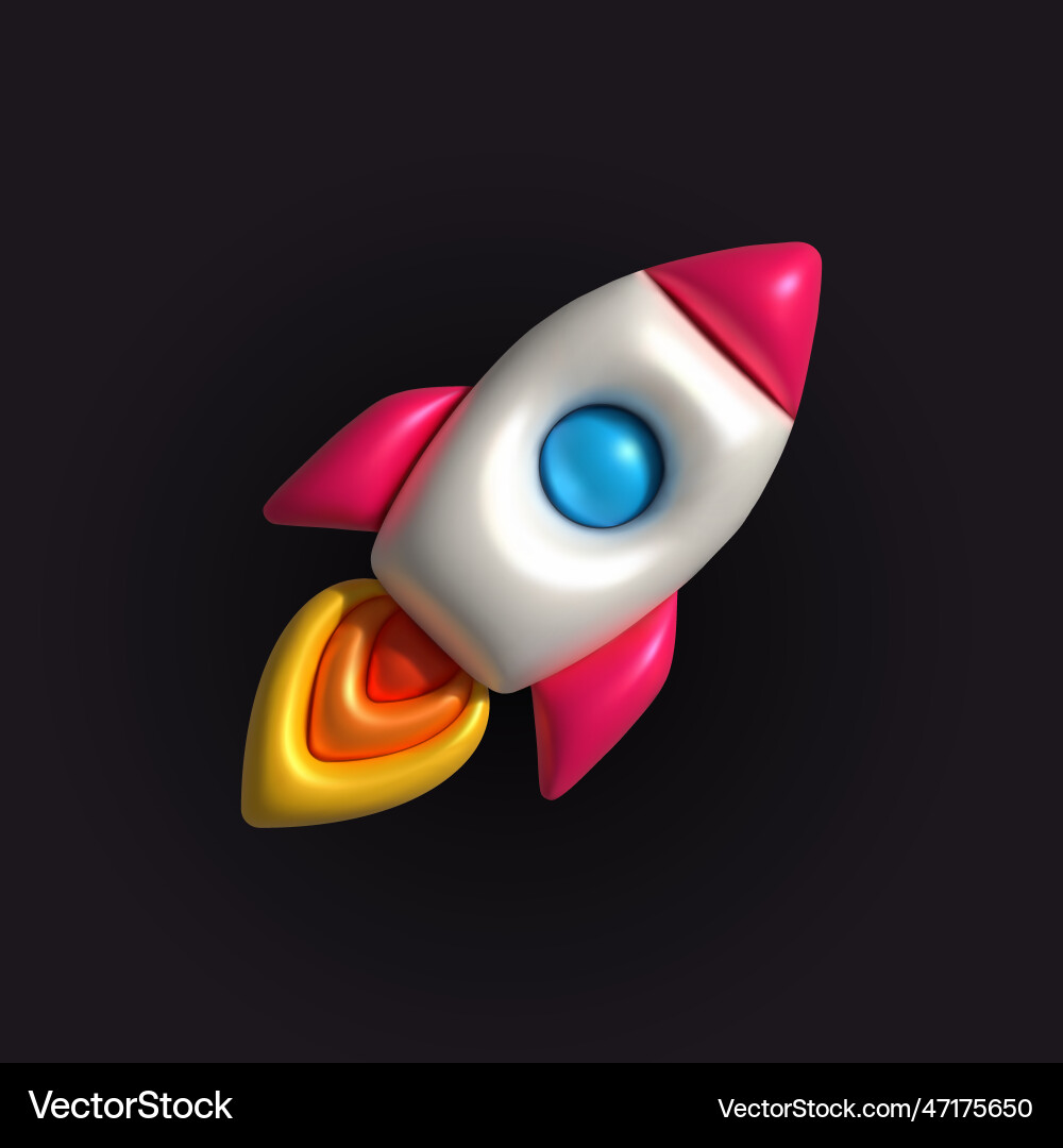 Inflatable rocket inflated 3d element Vector Image