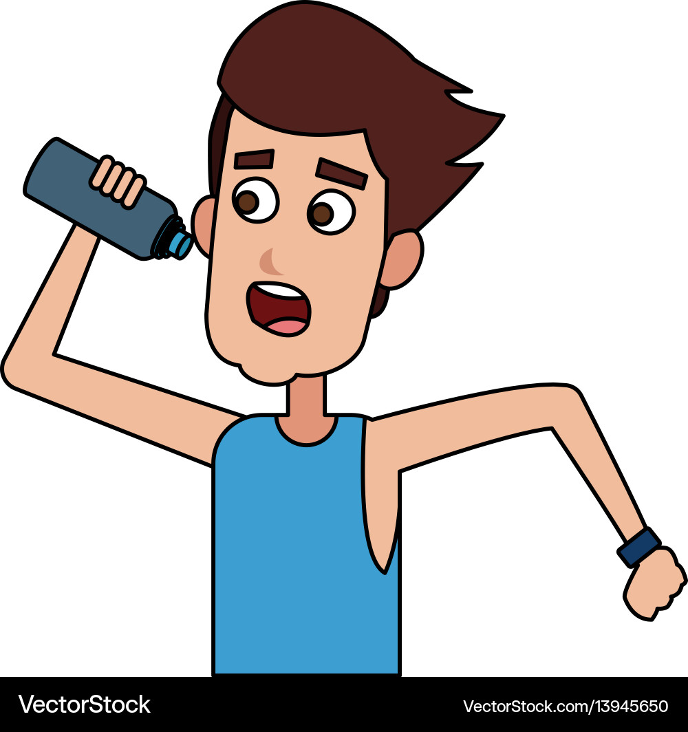 Man drinking water while running icon image Man drinking water while running icon image Vector Image