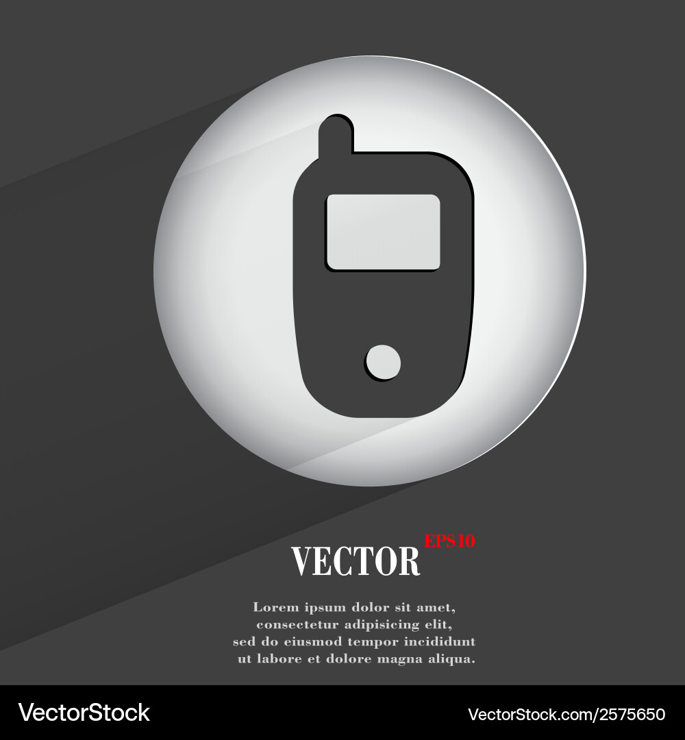 Mobile flat modern web button with long shadow Vector Image