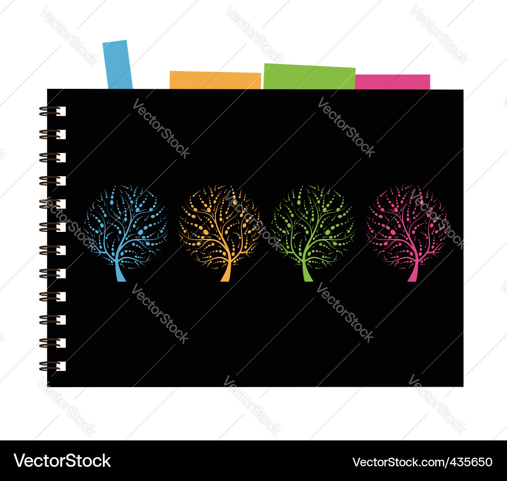 Notebook cover design art tree Vector Image