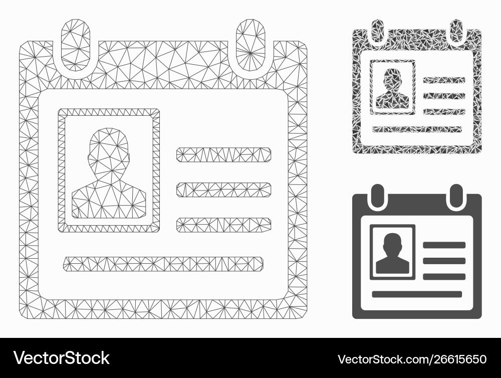 Person cardfile mesh wire frame model Vector Image