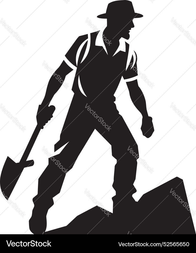Pickaxe pathfinder of paths Vector Image