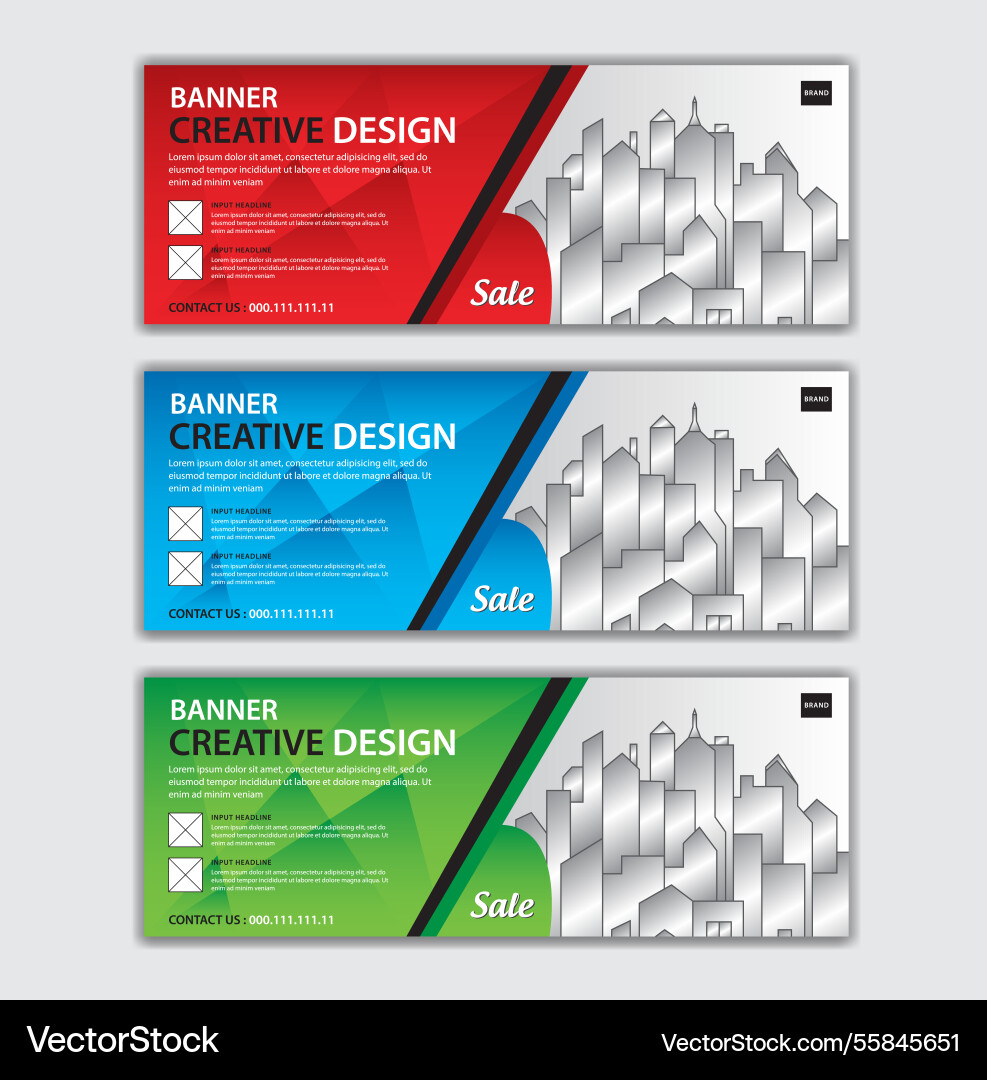 Abstract banner design web template set Abstract banner design web template set vector image
