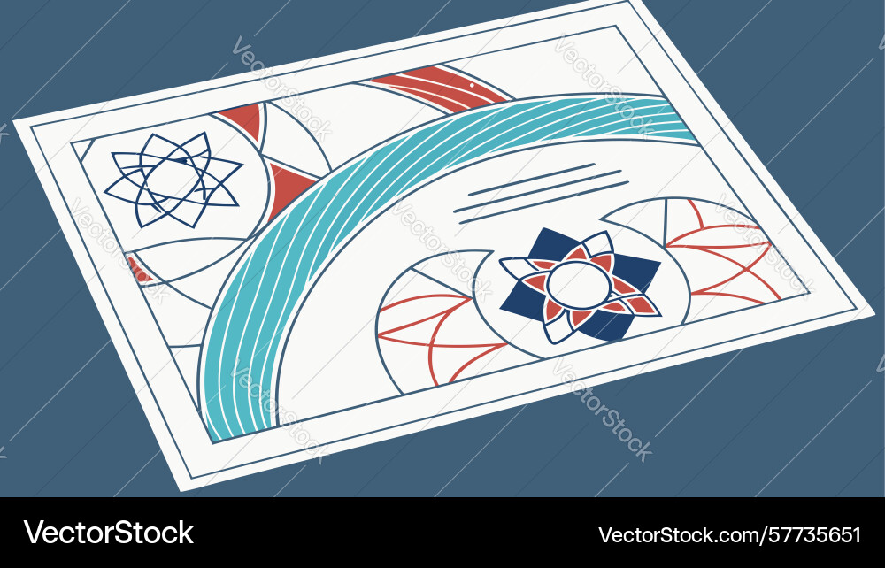 Abstract certificate with geometric design Vector Image