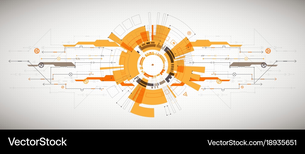 Abstract technological background with various Vector Image