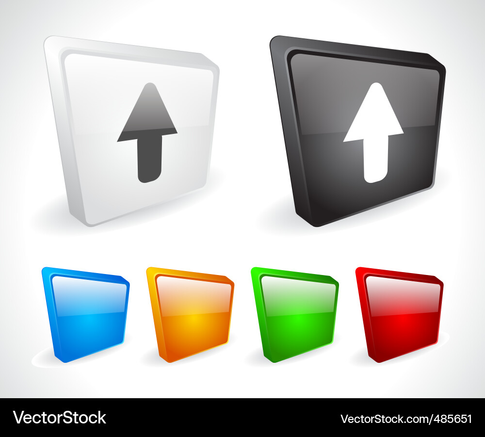 Color 3d buttons for web Vector Image