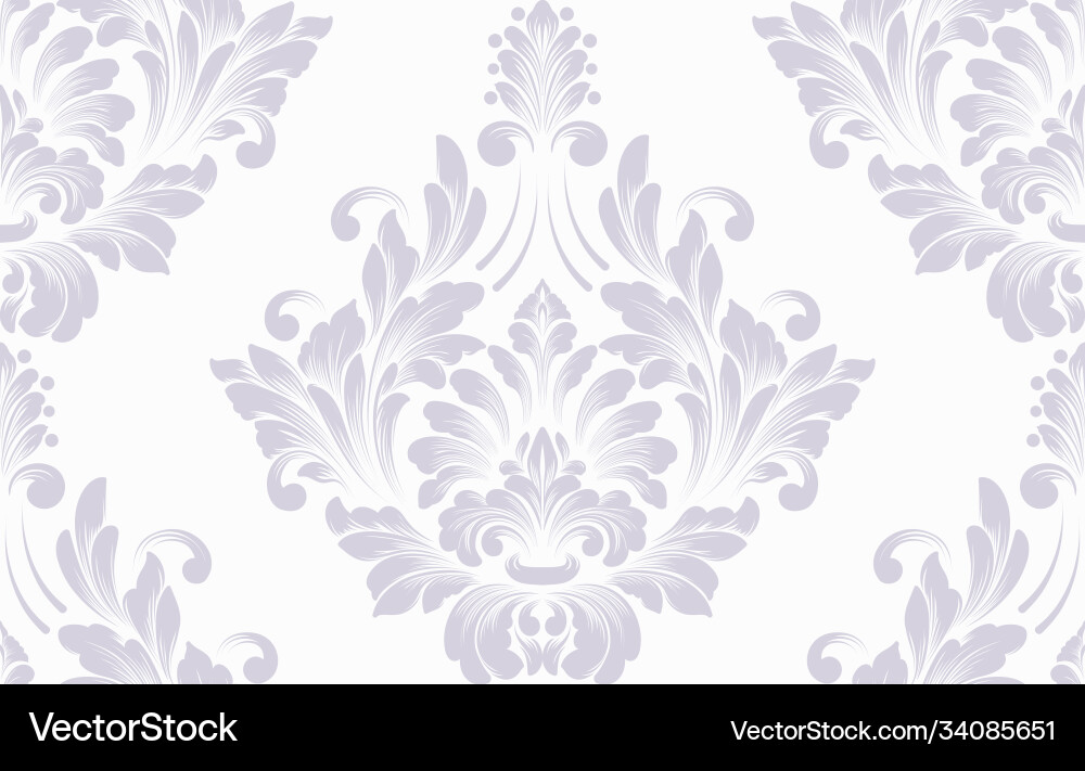 Damask seamless pattern element classical Damask seamless pattern element classical Vector Image
