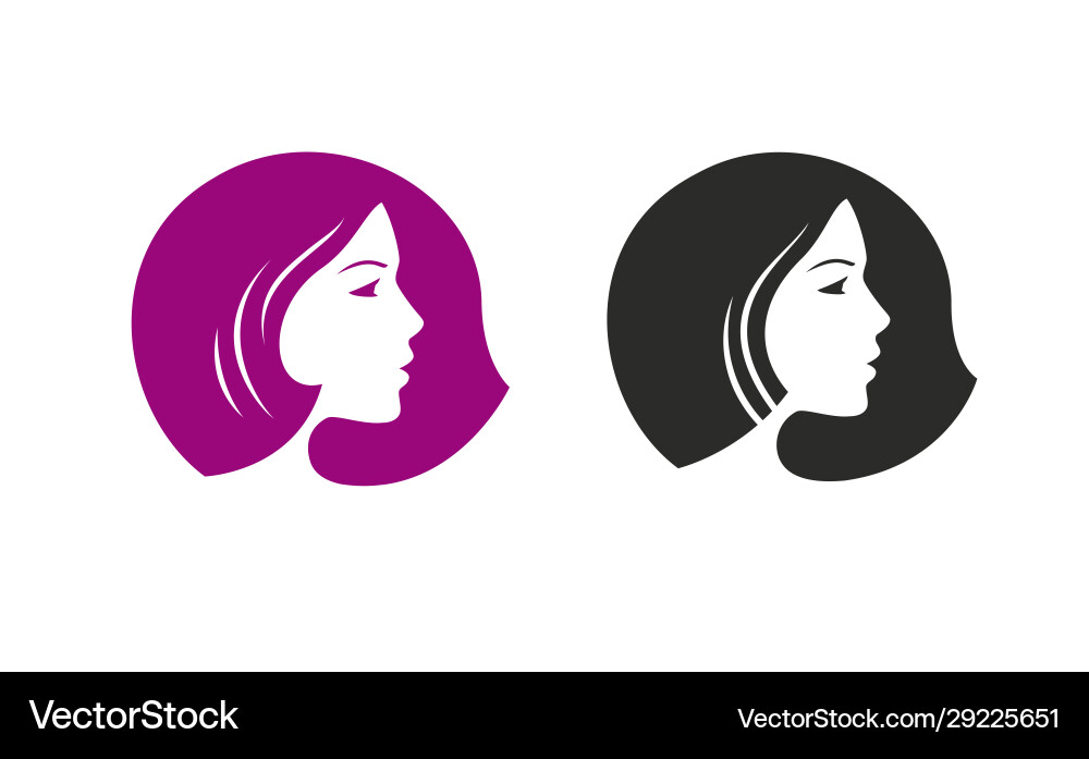 Elegant Girl Beauty Logo Vector Image