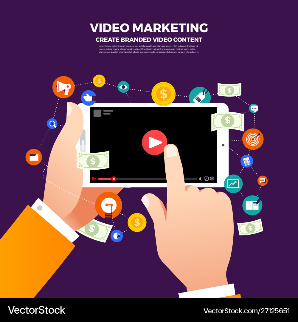 Flat design vlog concept create video content Flat design vlog concept create video content vector image