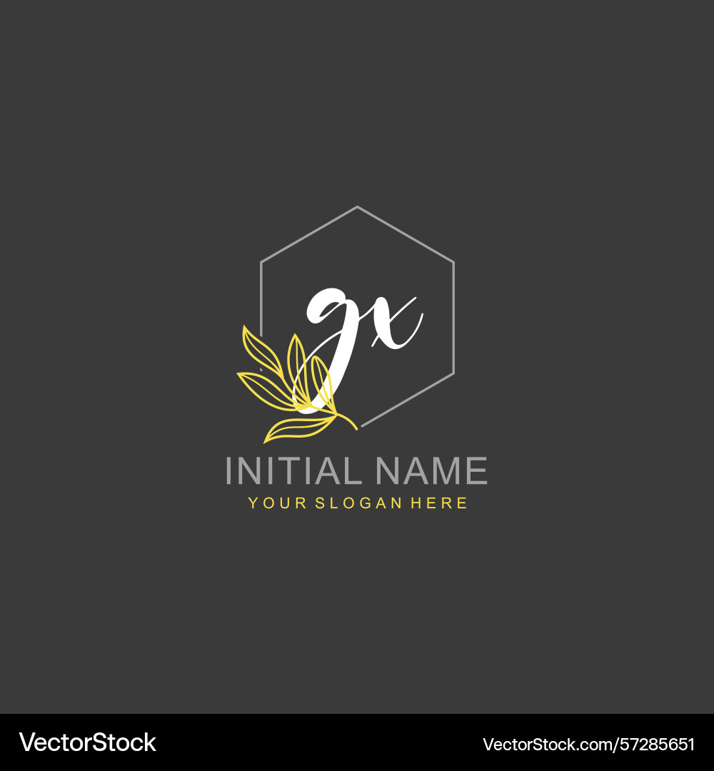 Gx initial logo templates with botanical elements Gx initial logo templates with botanical elements vector image