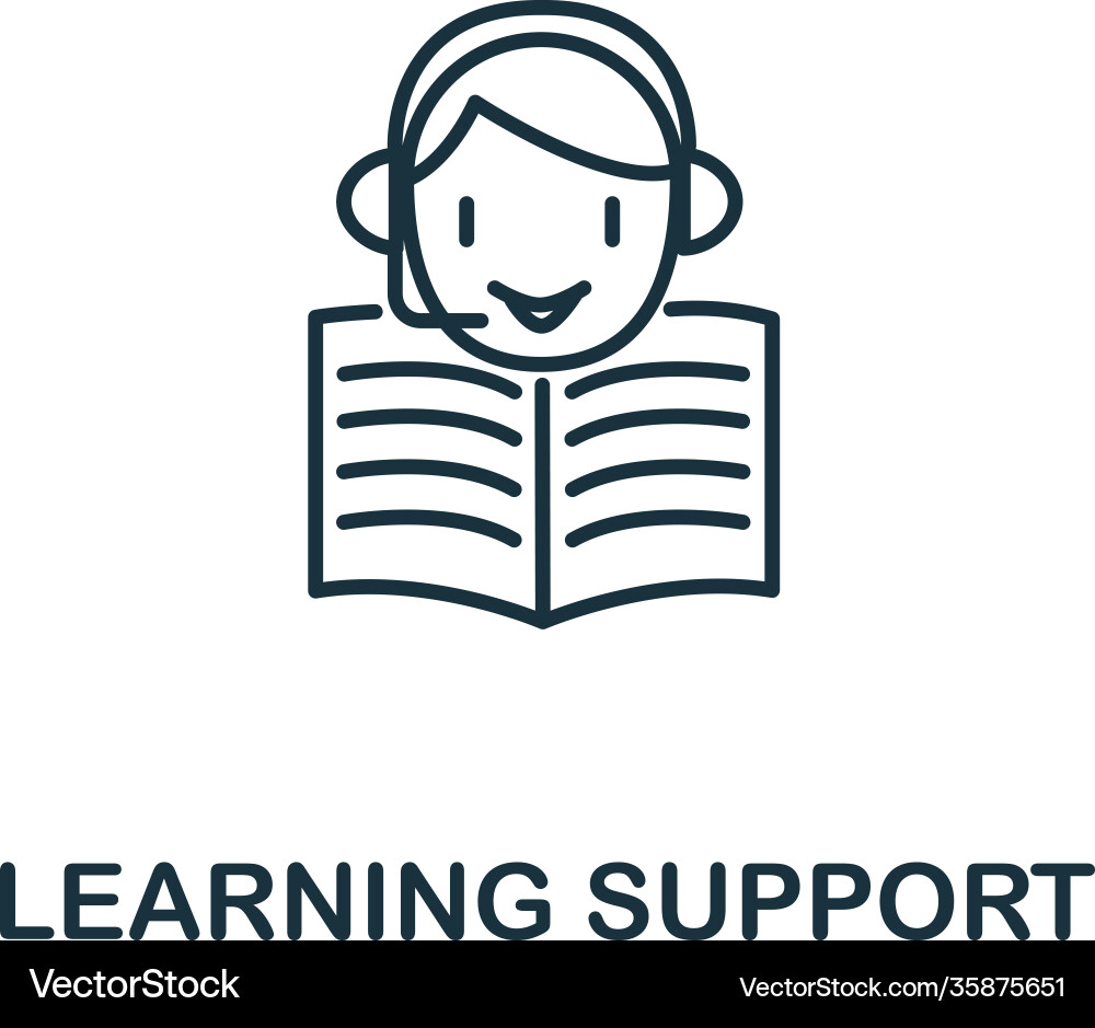 Learning support icon from e-learning collection Vector Image