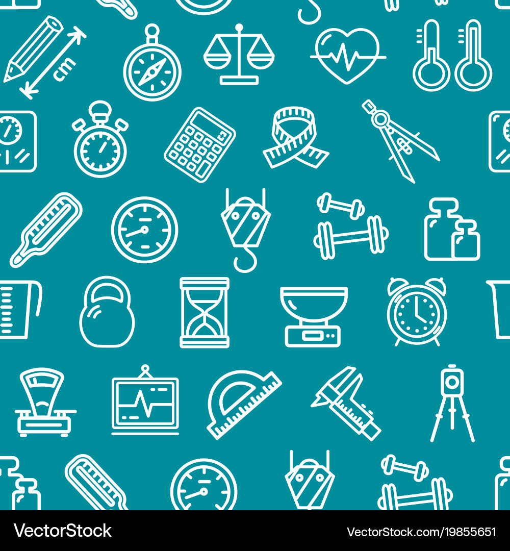 Measurement signs seamless pattern background Vector Image