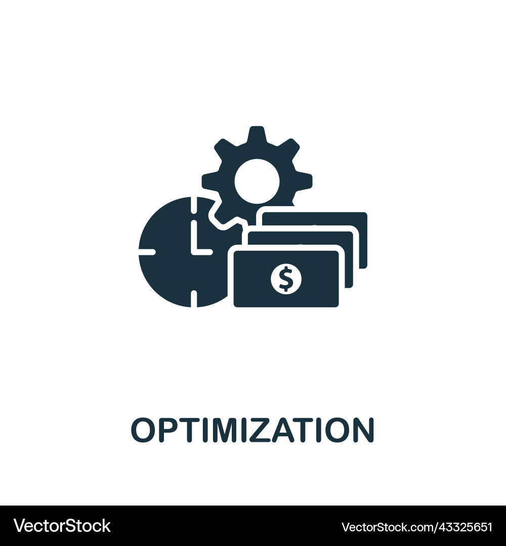 Optimization icon monochrome simple line data Optimization icon monochrome simple line data Vector Image