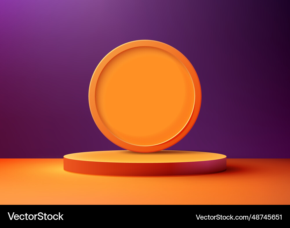 orange podium produktanzeige mockup halloween Orange podium produktanzeige mockup halloween vektorbild