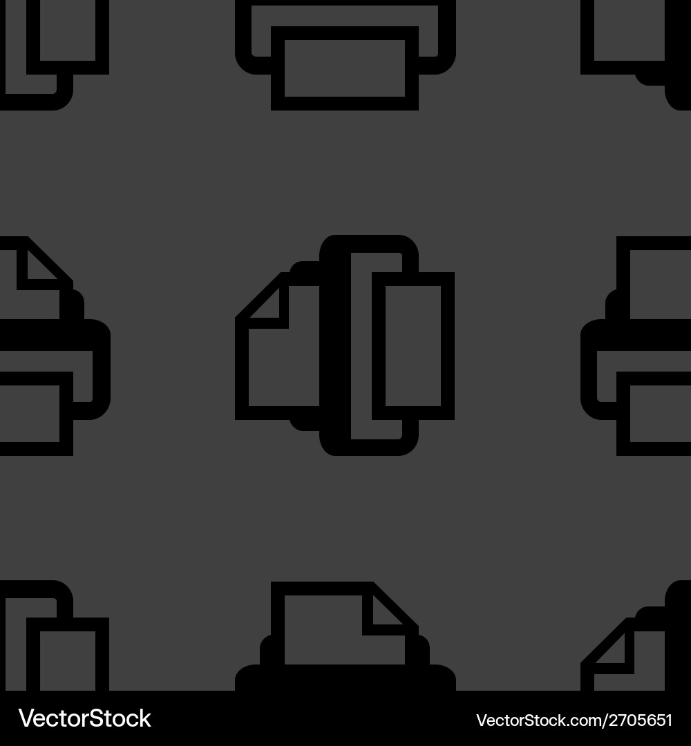 Printer web icon flat design seamless pattern Vector Image