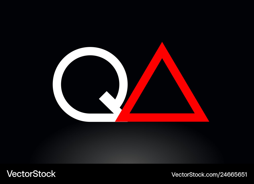 Red white alphabet letter qa q a combination Vector Image