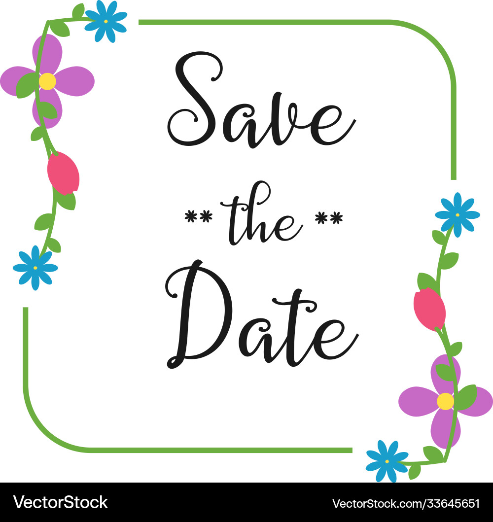 Save date template design Save date template design Vector Image