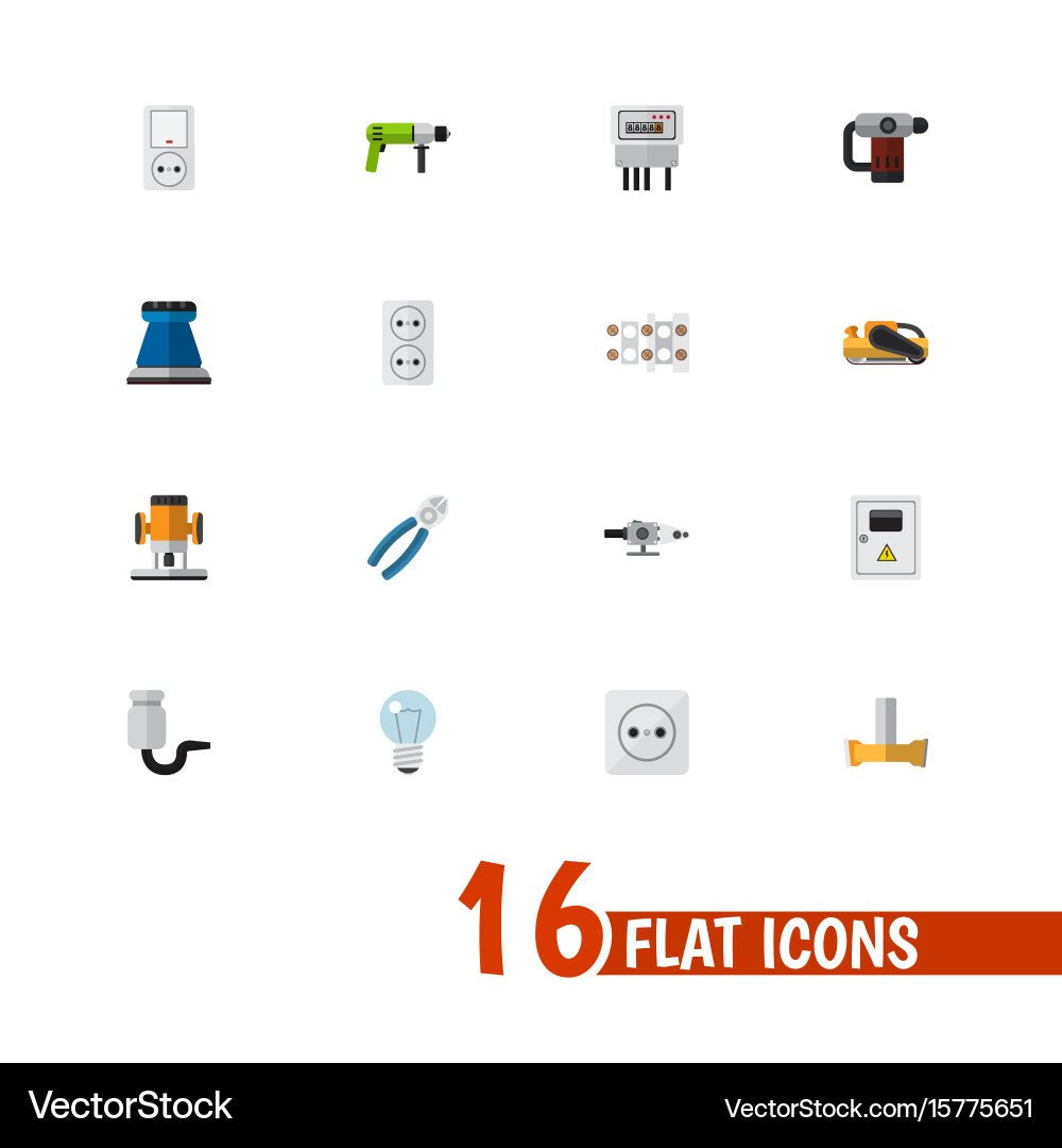 Set of 16 editable instruments icons includes Vector Image