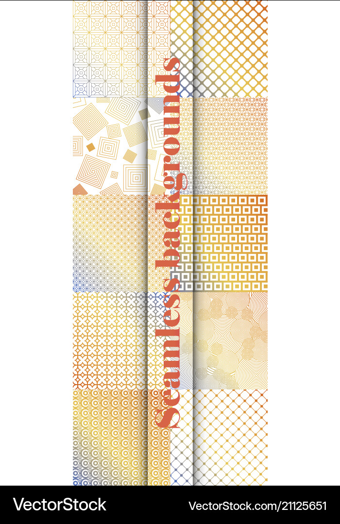 Set of seamless with large and small lines Vector Image