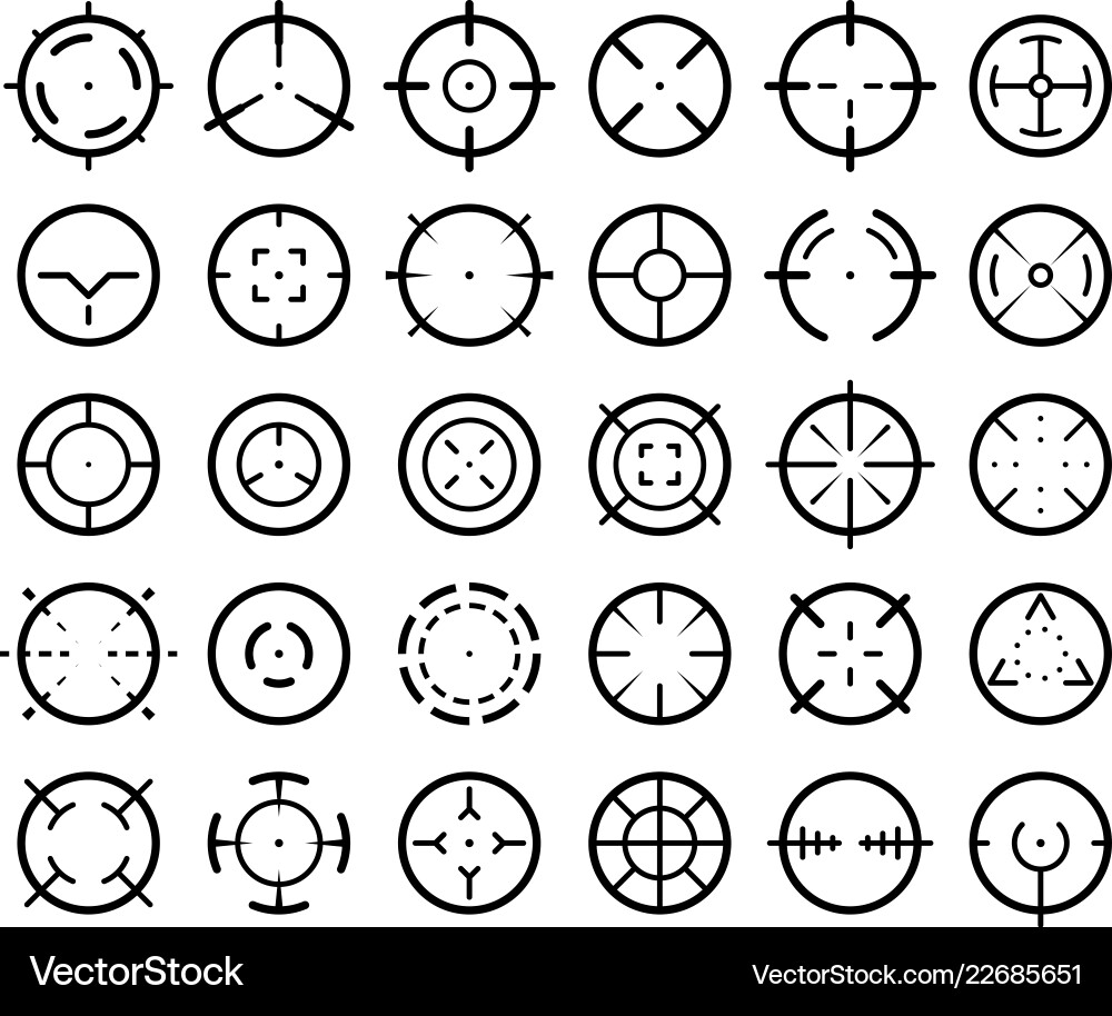 Sniper aim pointer weapon targeting pointers Sniper aim pointer weapon targeting pointers vector image