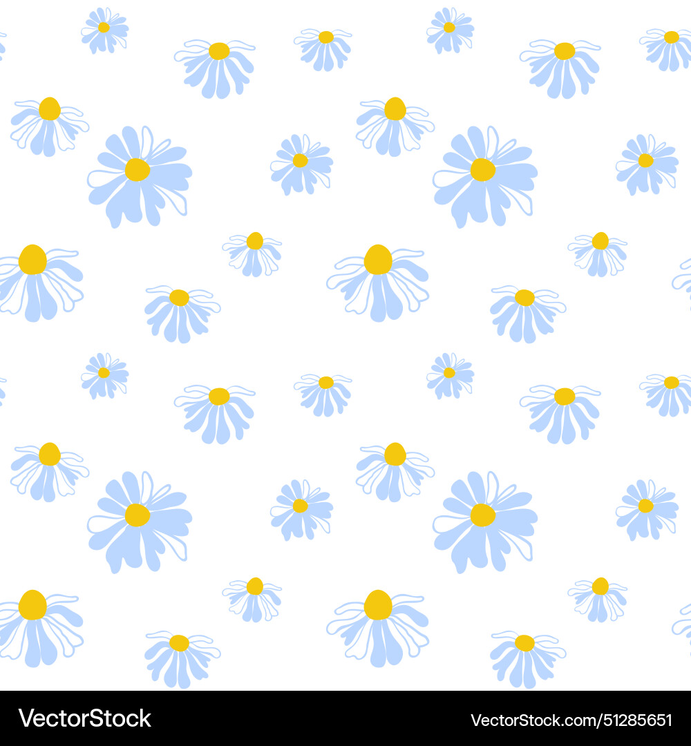 Spring seamless pattern rows of cute meadow Vector Image