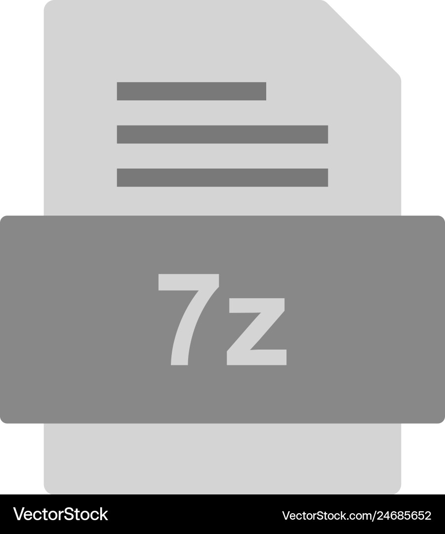 7z file document icon Vector Image