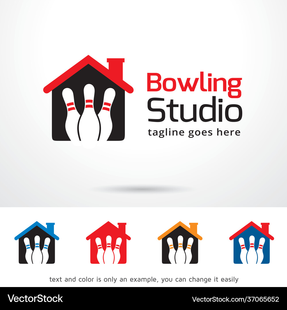 Bowling Studio Logo Template Vector Image
