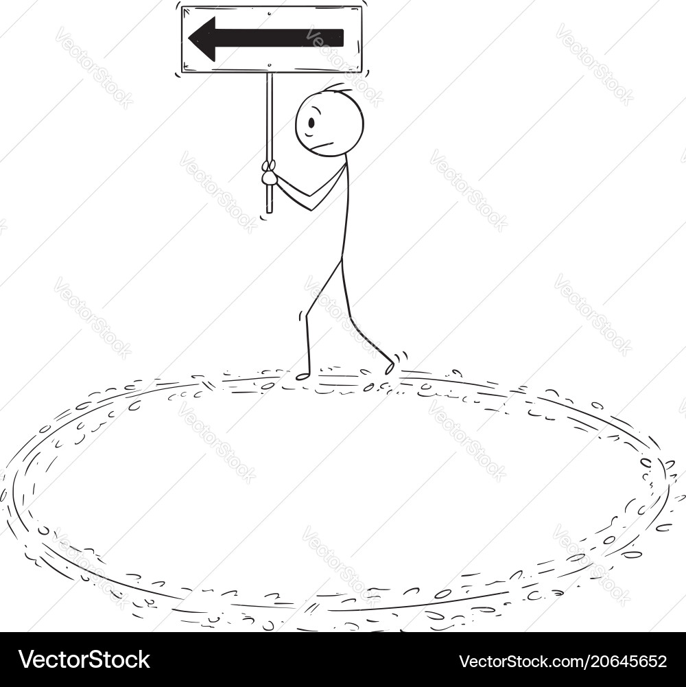 Businessman in a Circular Loop Vector Image