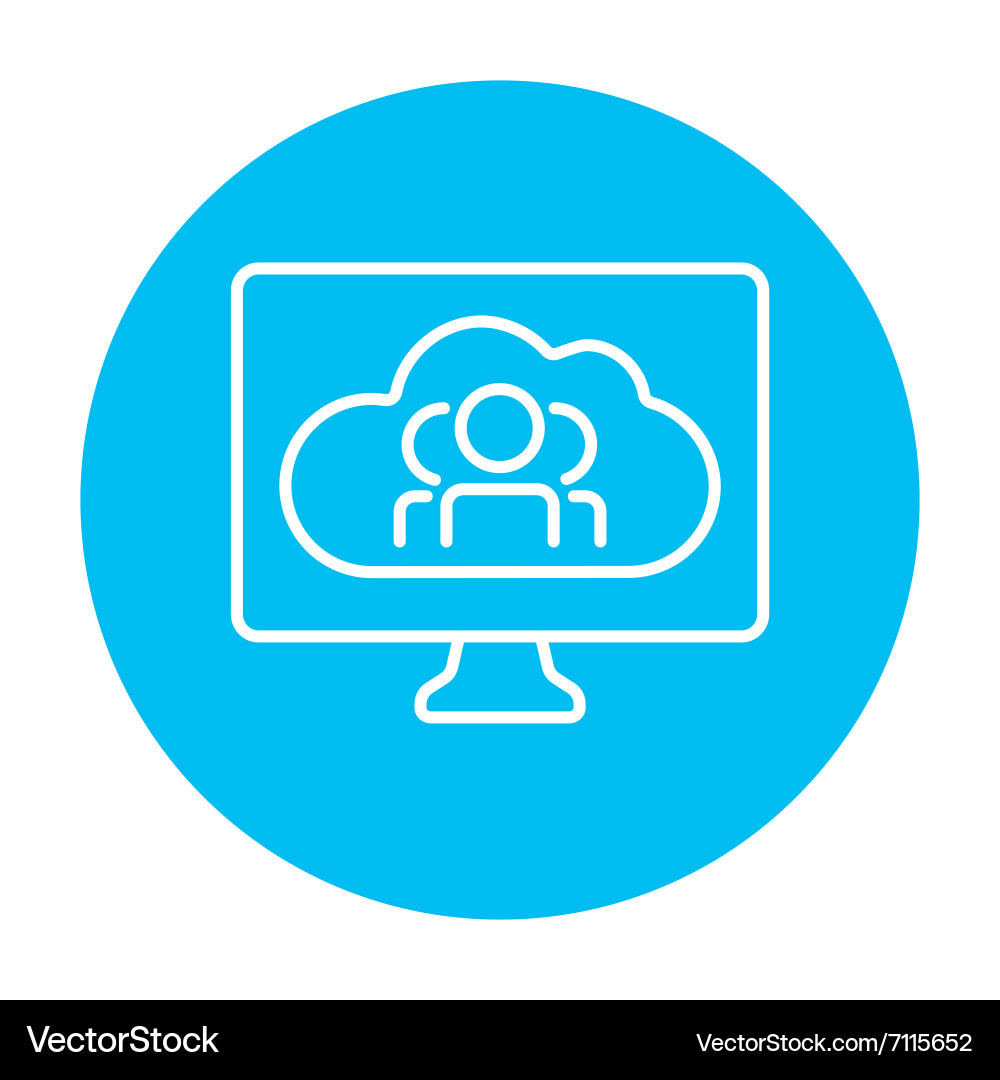 Cloud computing line icon Vector Image