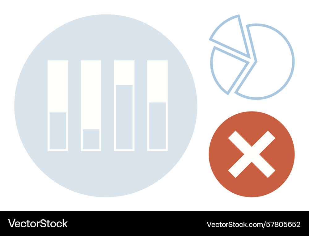 Comparison of statistical bar chart pie Vector Image