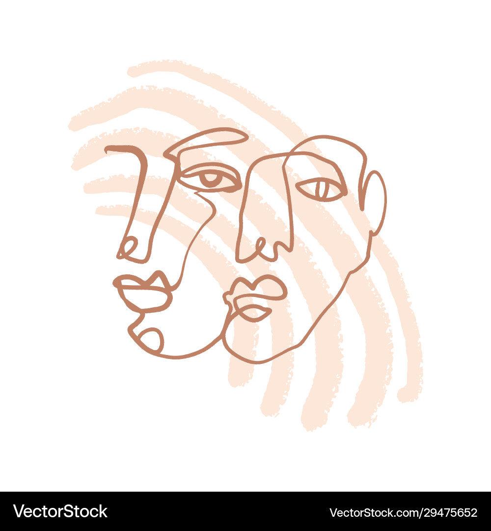 Continuous line art face sketch modern abstract Continuous line art face sketch modern abstract vector image