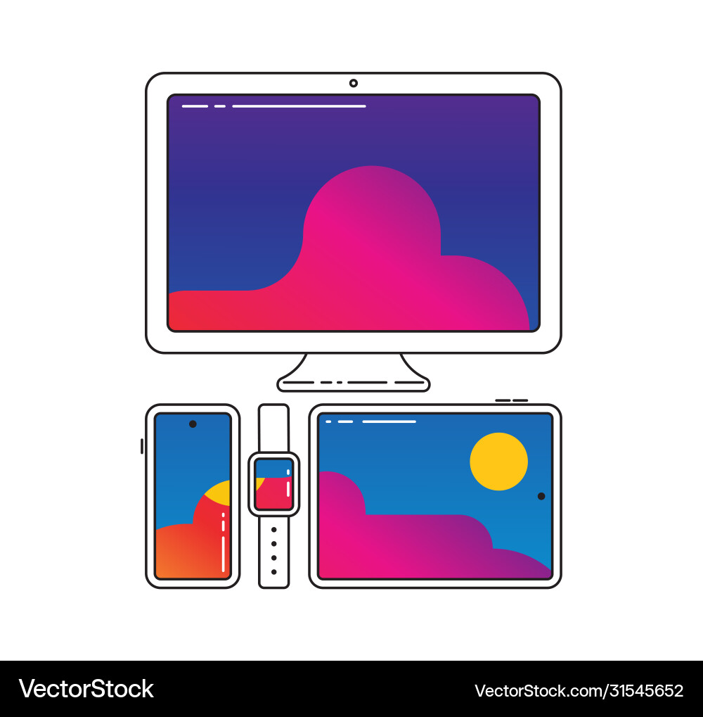 Cross-Plattform-Icons über Plattformgeräte Cross-Plattform-Icons über Plattformgeräte vektorbild