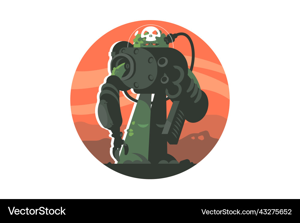 Cucumber man in spacesuit with weapon Cucumber man in spacesuit with weapon vector image