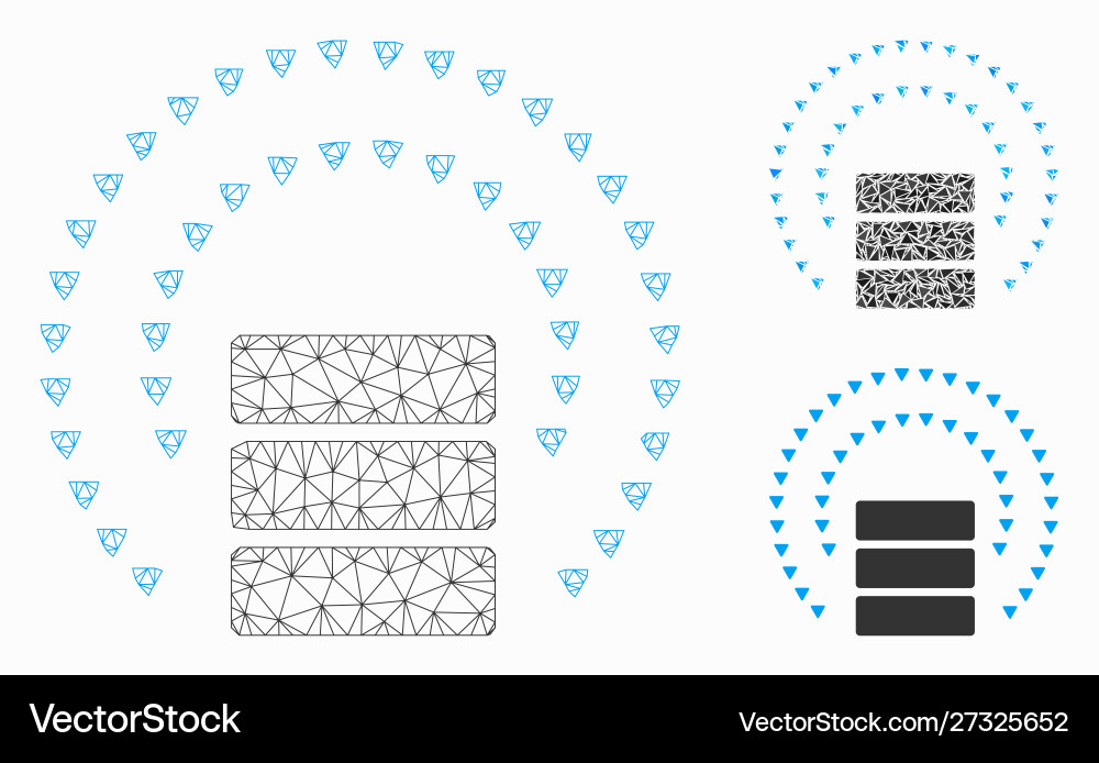 Database sphere shield mesh wire frame Vector Image